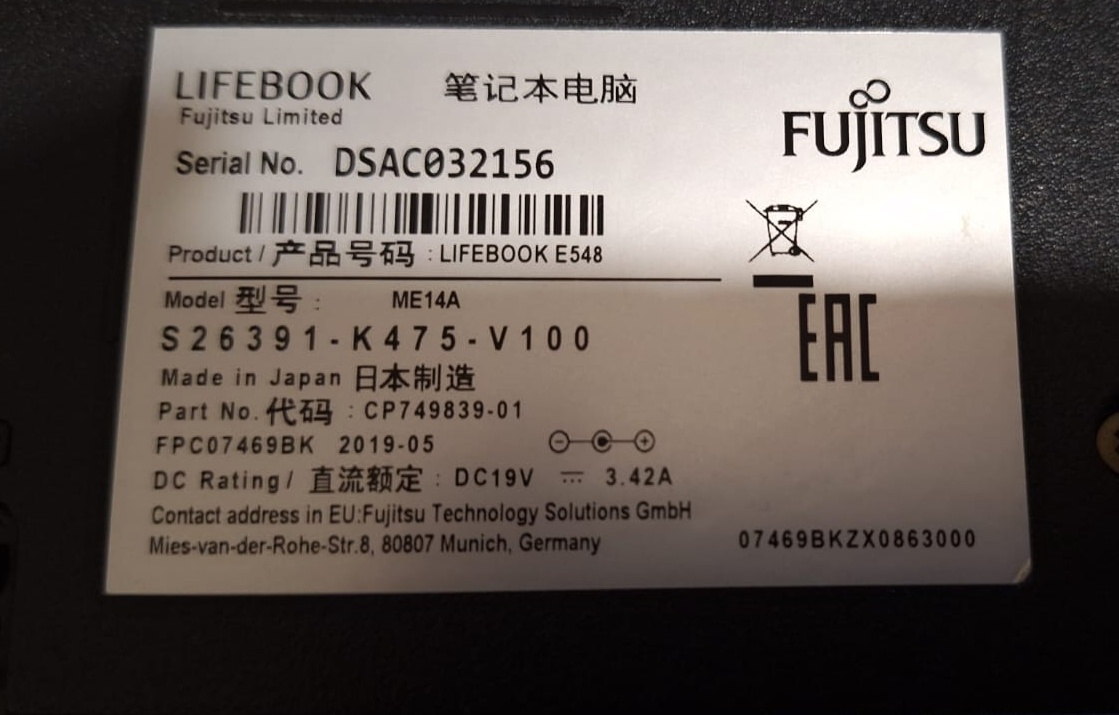 Notebok Fujitsu Lifebook e548 14" i5 8350U/8GB/250GB SSD/WI - 9