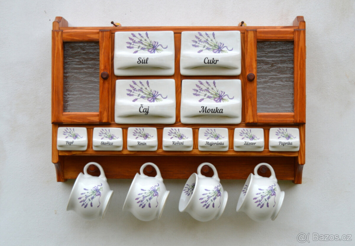 Police s kořenky do kuchyně - motiv levandule - 9