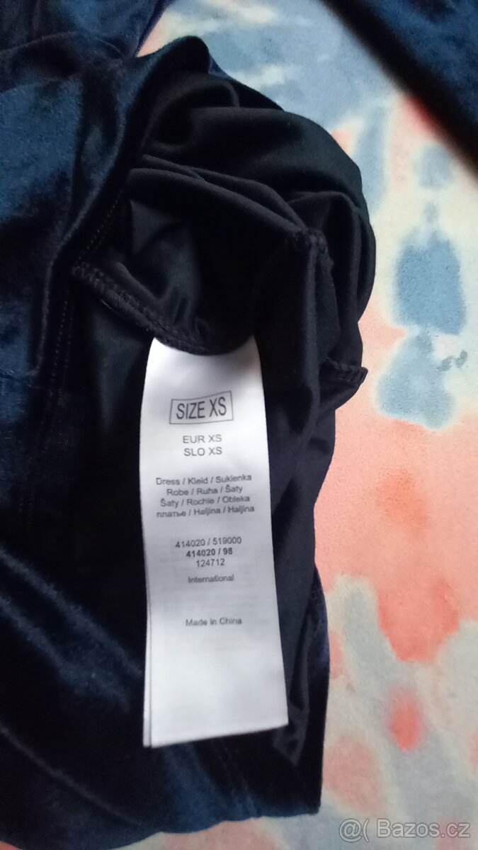 Tmavě modré sametové šaty Orsay, vel. XS - 9