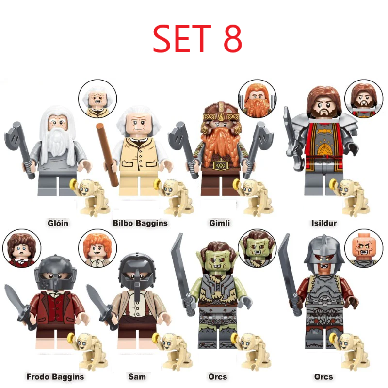 Figúrky pán prsteňov 3 (8ks) - typ lego, nové - 9