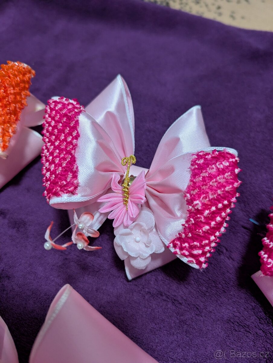 Japonské ozdoby do vlasů - růžové - 9