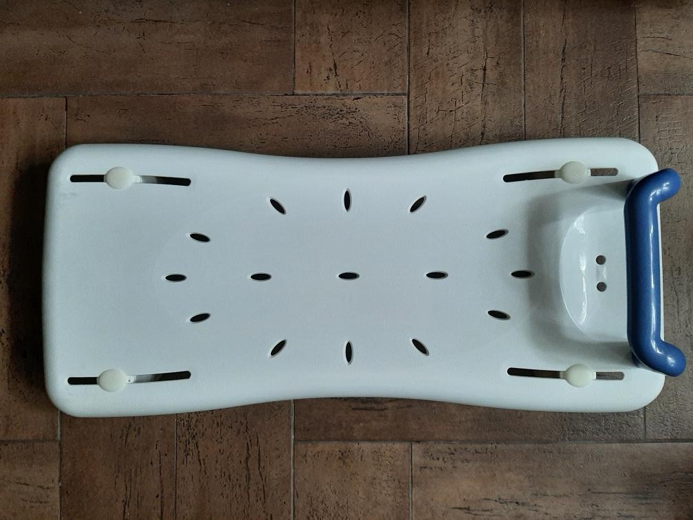 Sedátko na vanu s madlem RIDDER, bílo modrá barva-nové - 9