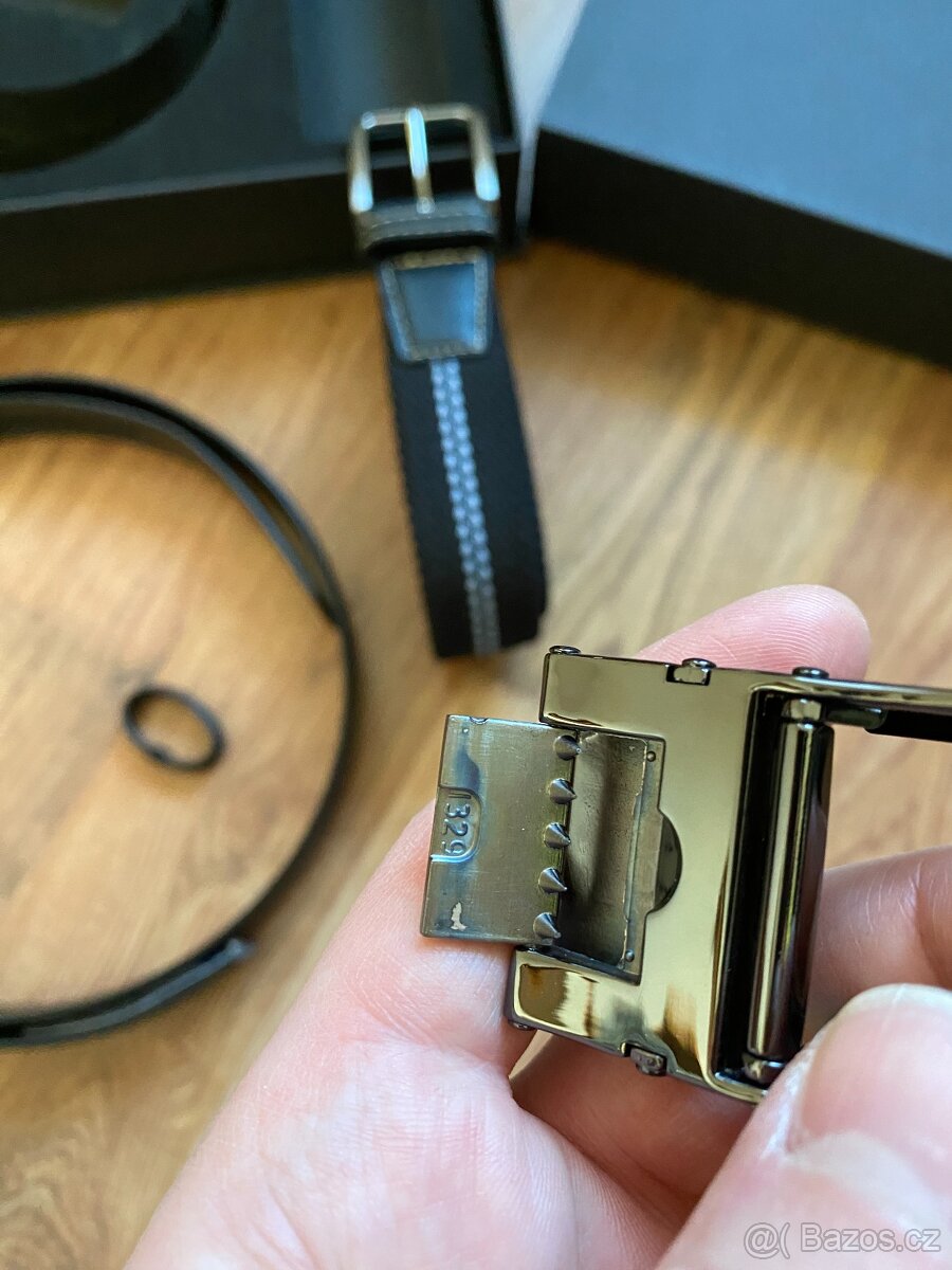 Nový dárkový set opasků Bandi - kožený černý, pružný černý - 9