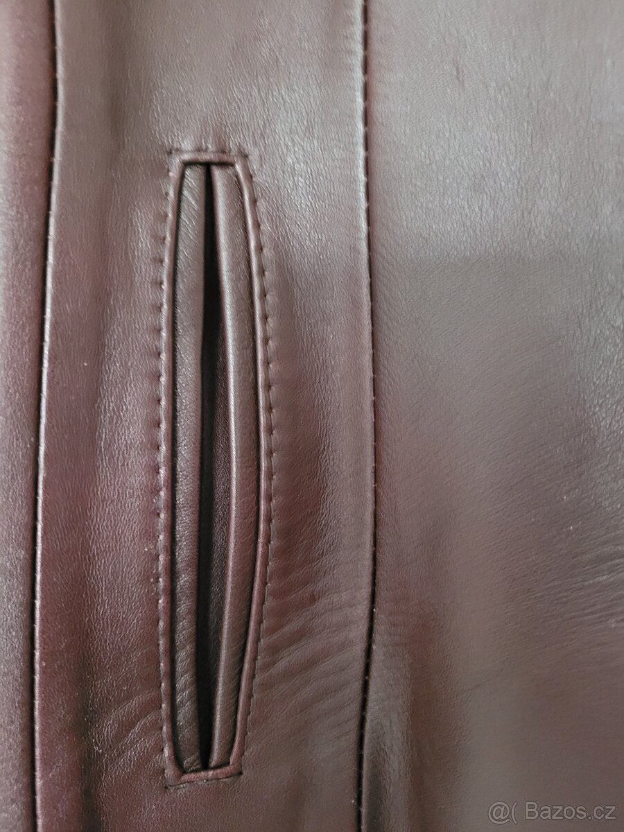 Kožená bunda M (38/40) vínová - 9