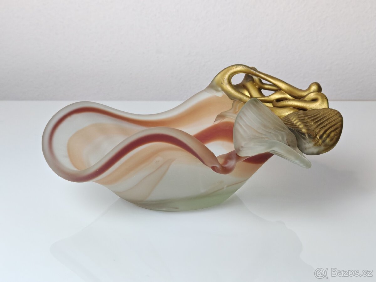 Stará skleněná mísa alá Loetz - 9