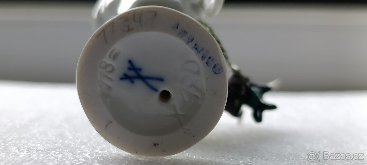 Porcelánová soška kohout Meissen - 9