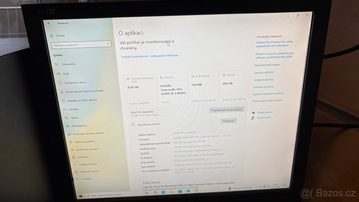 HP 280 G2 MT Business PC 8GB 500GB + Monitor Philips - 9
