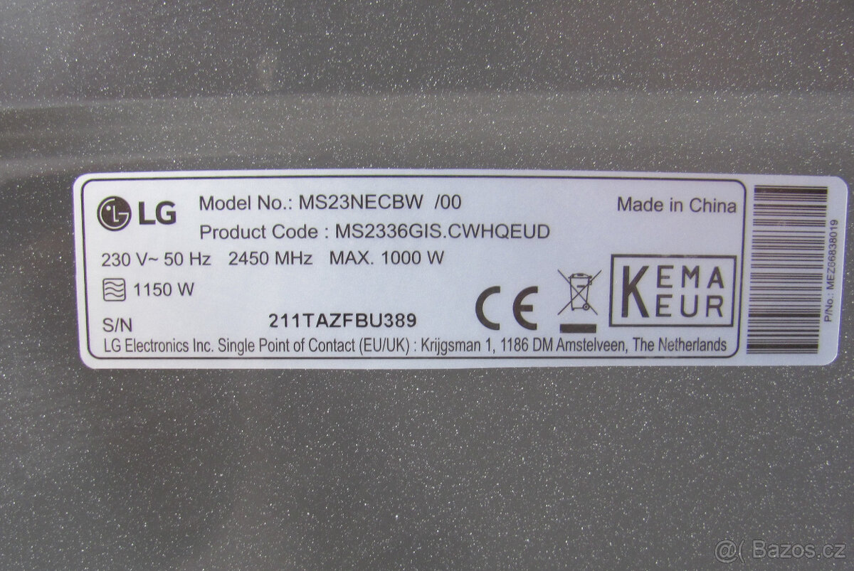 MIKROVLNNÁ TROUBA LG - 9