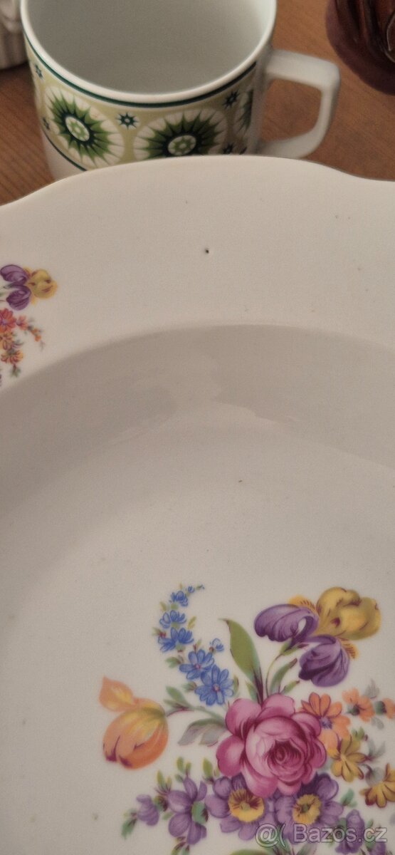 Krásný velký porcelánový hluboký talíř průměr 30 cm - 9