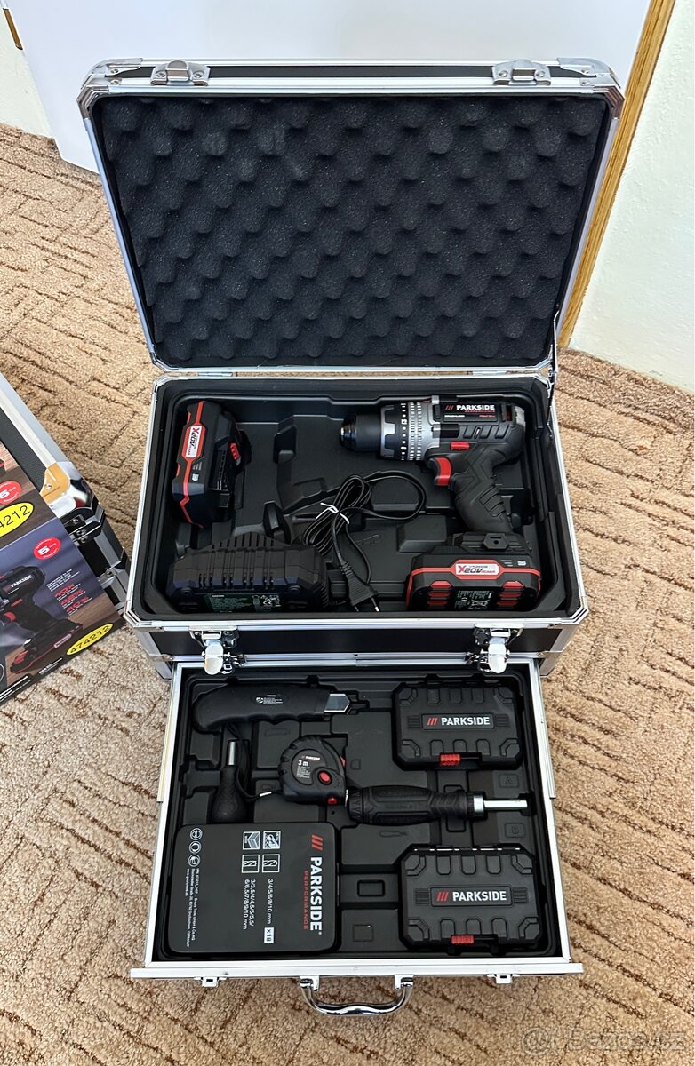 Parkside Performance SADA: Aku vrtačka + 96ks příslušenství - 9
