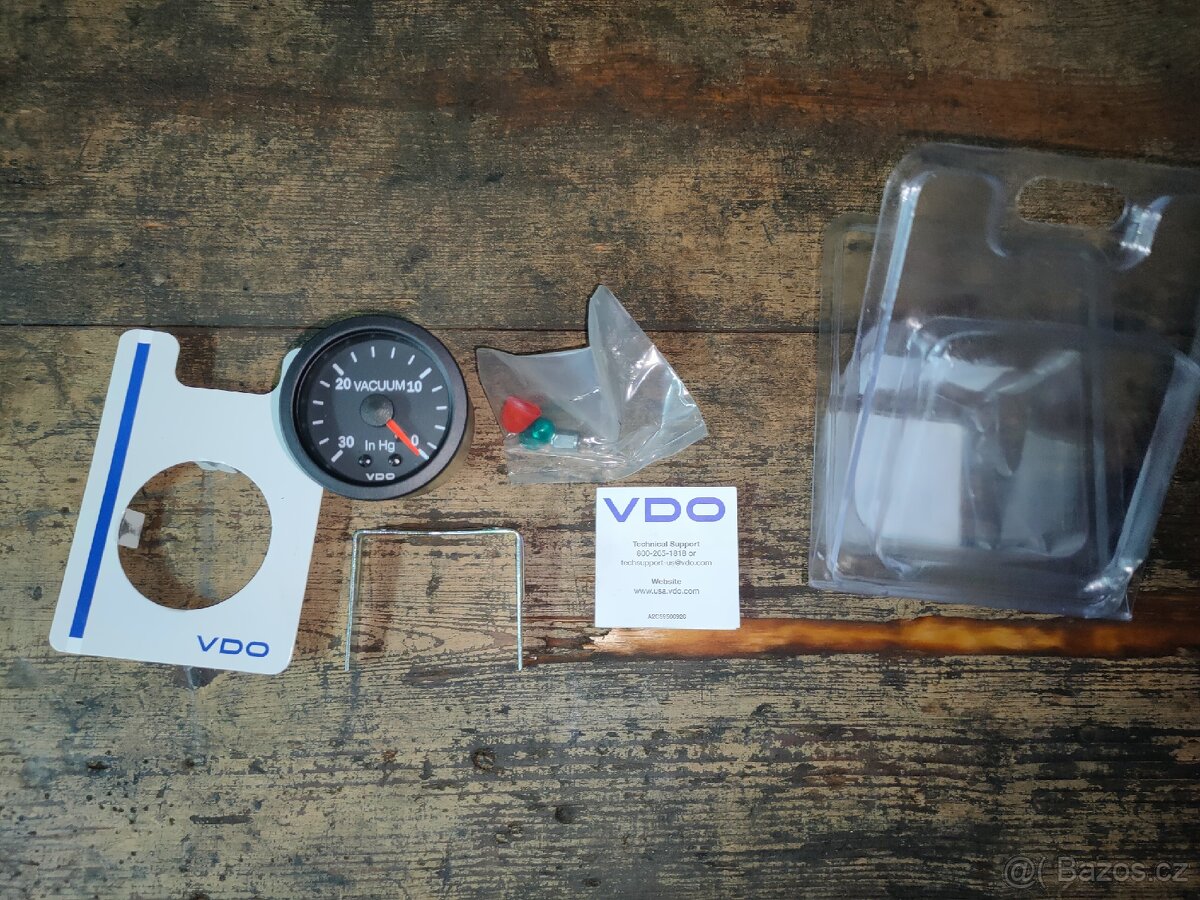 Nový VDO Vacuum meter 52mm - měřič podtlaku v sání - 9