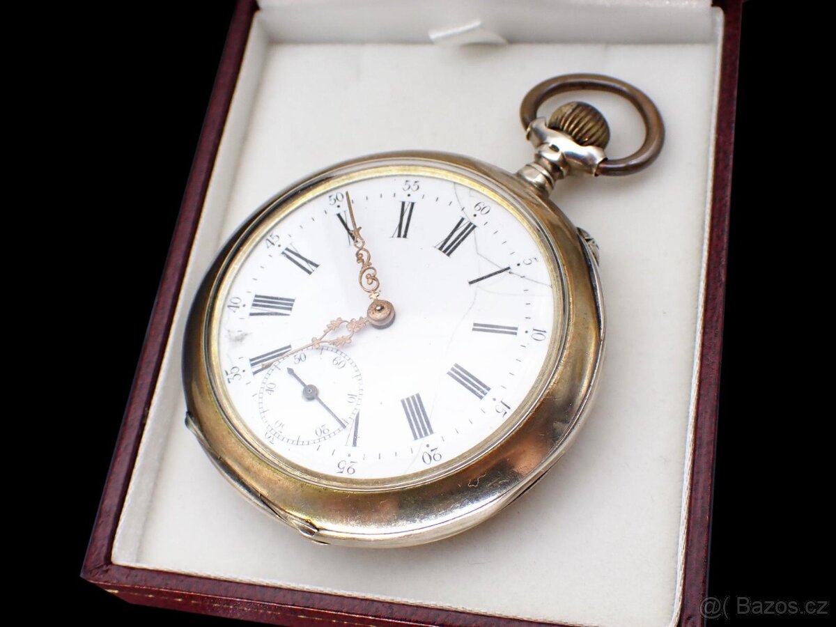 Švýcarské stříbrné kapesní hodinky - 9