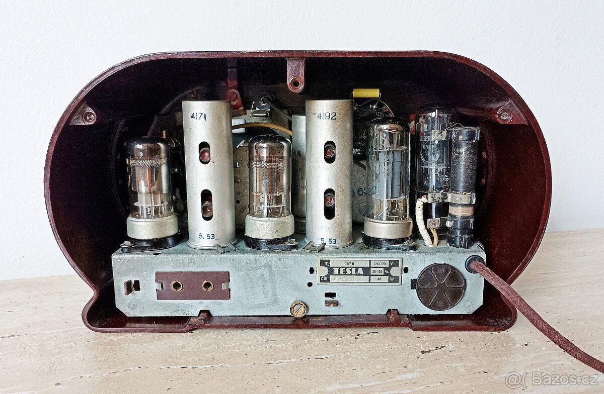 Staré rádio Tesla Talisman 307U, plně funkční, top stav - 9