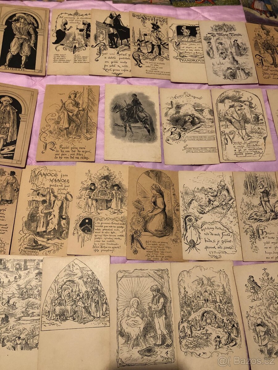 Staré pohlednice Mikoláš Aleš 88 + 9 kusu - 9