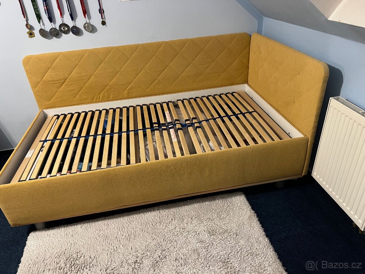 Postel čalouněná 120x210cm, úložný prostor, lamelový rošt, p - 9