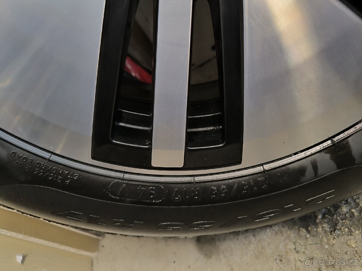 ALU kola Passat Superb 5x112 r17, Originál,+TPMS,Pirelli 98% - 9