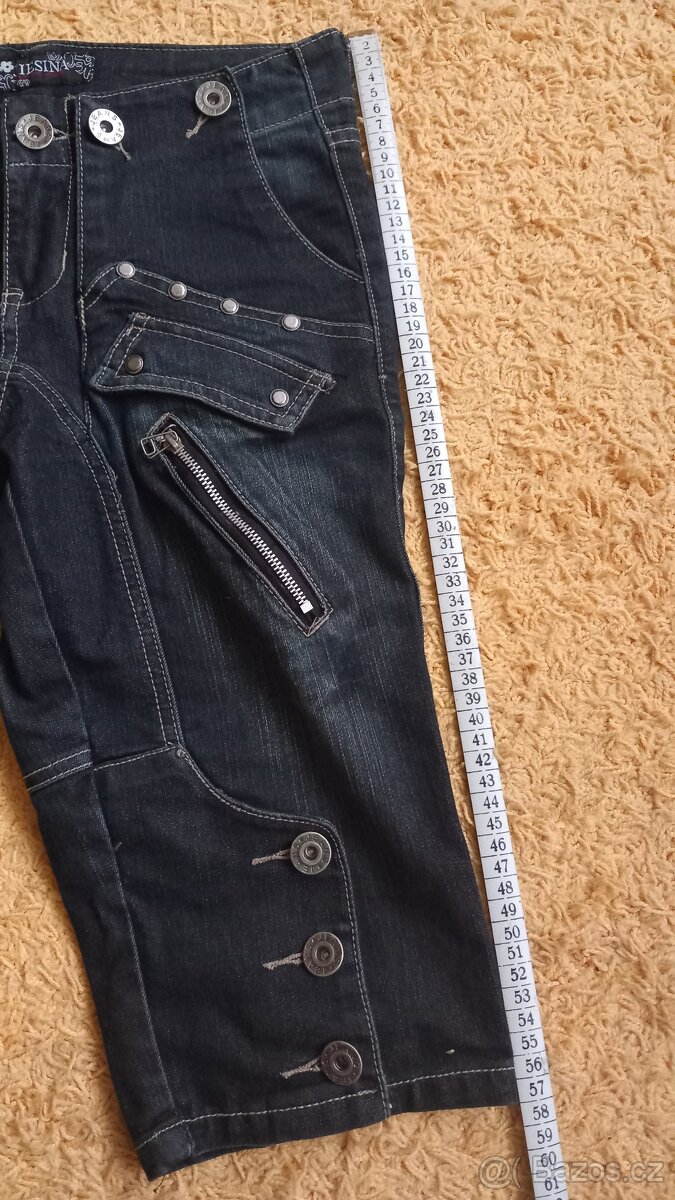 Riflové šortky černo modré - 9