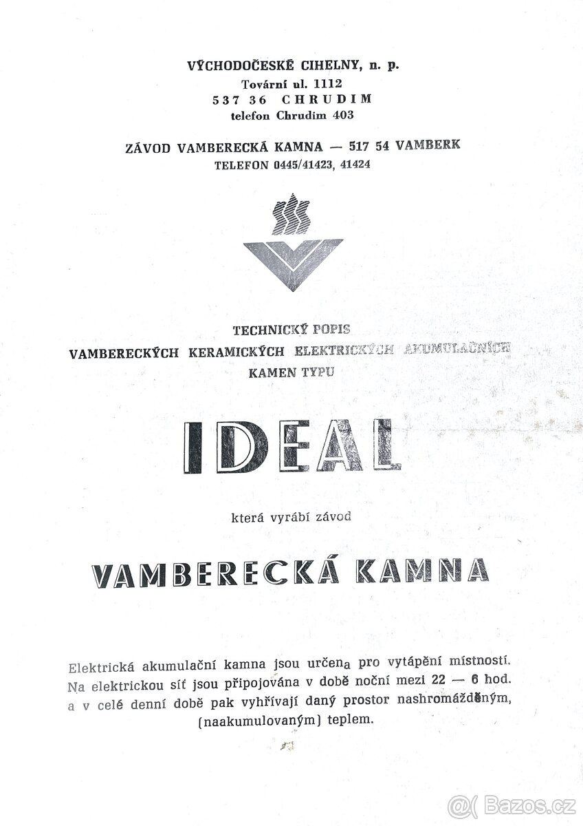 Elektrická Vamberská kamna 5kw Ideal - 9
