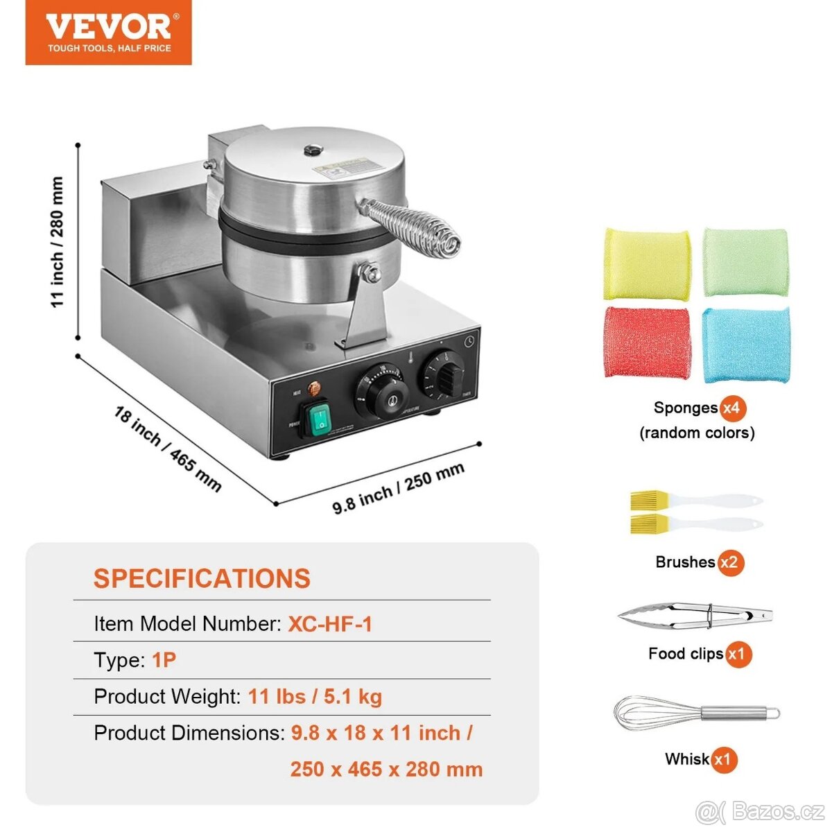 Komerční vaflovač na 4 vějířové vafle - 9