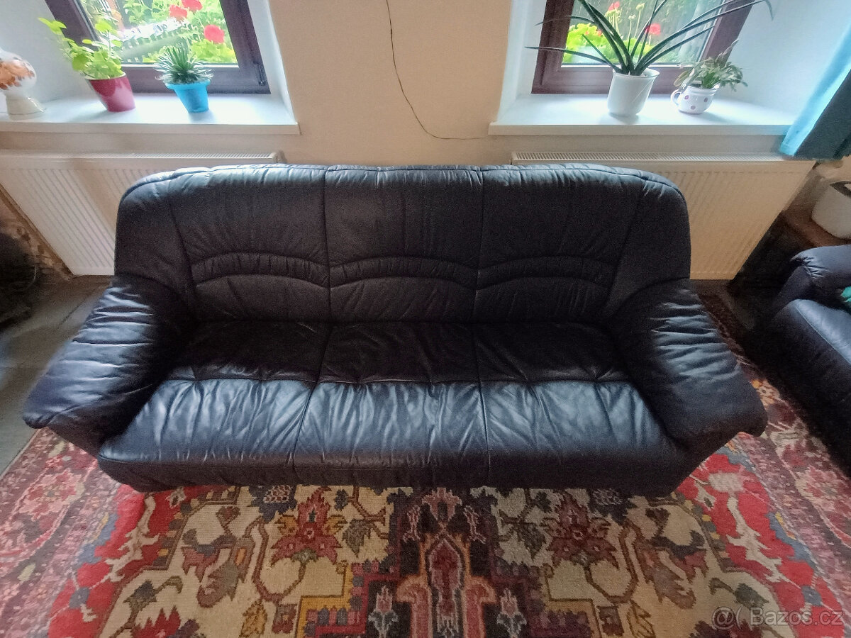 Sedací souprava rustikální+kožená souprava - 9