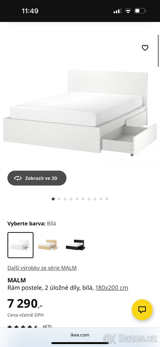 Postel MALM s roštem - 9