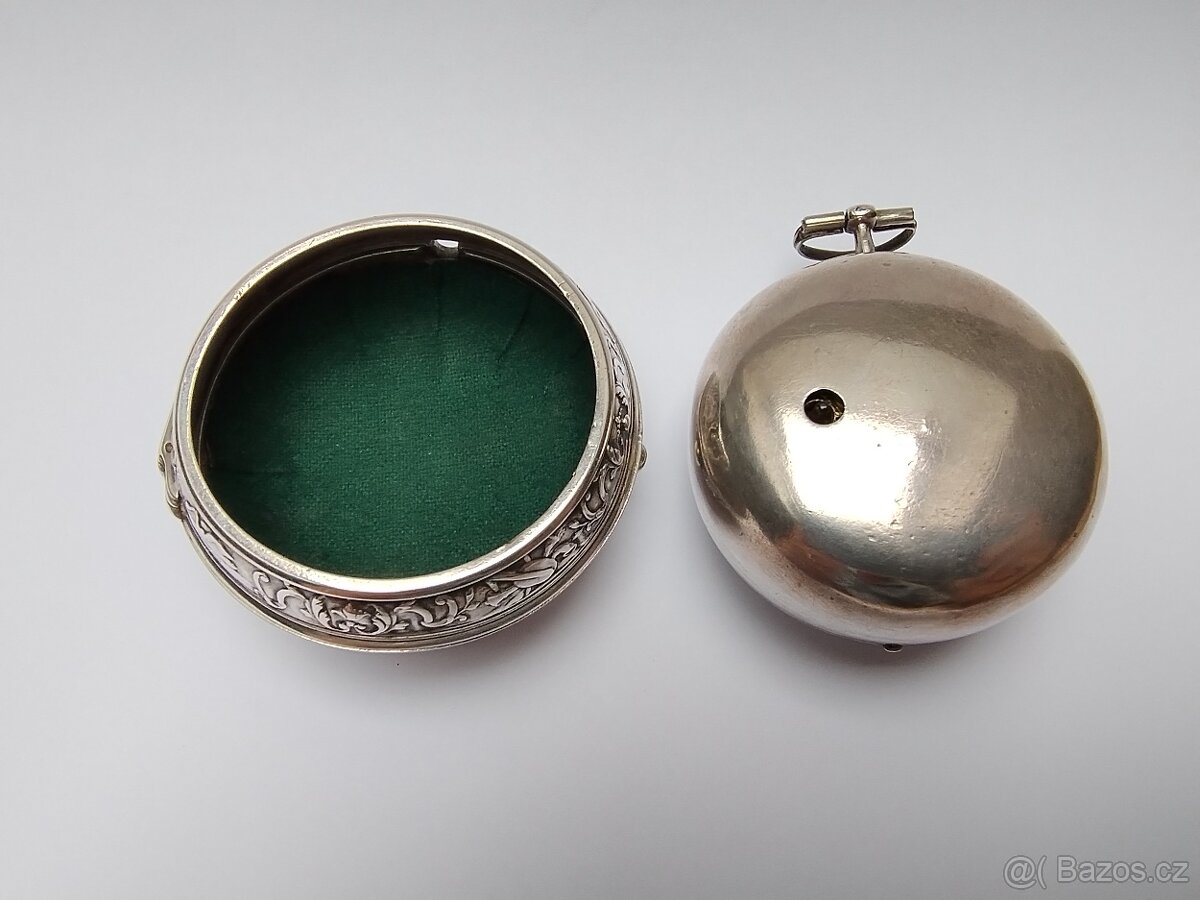 Stříbrné hodinky špindlovky oignon 18. století - 9