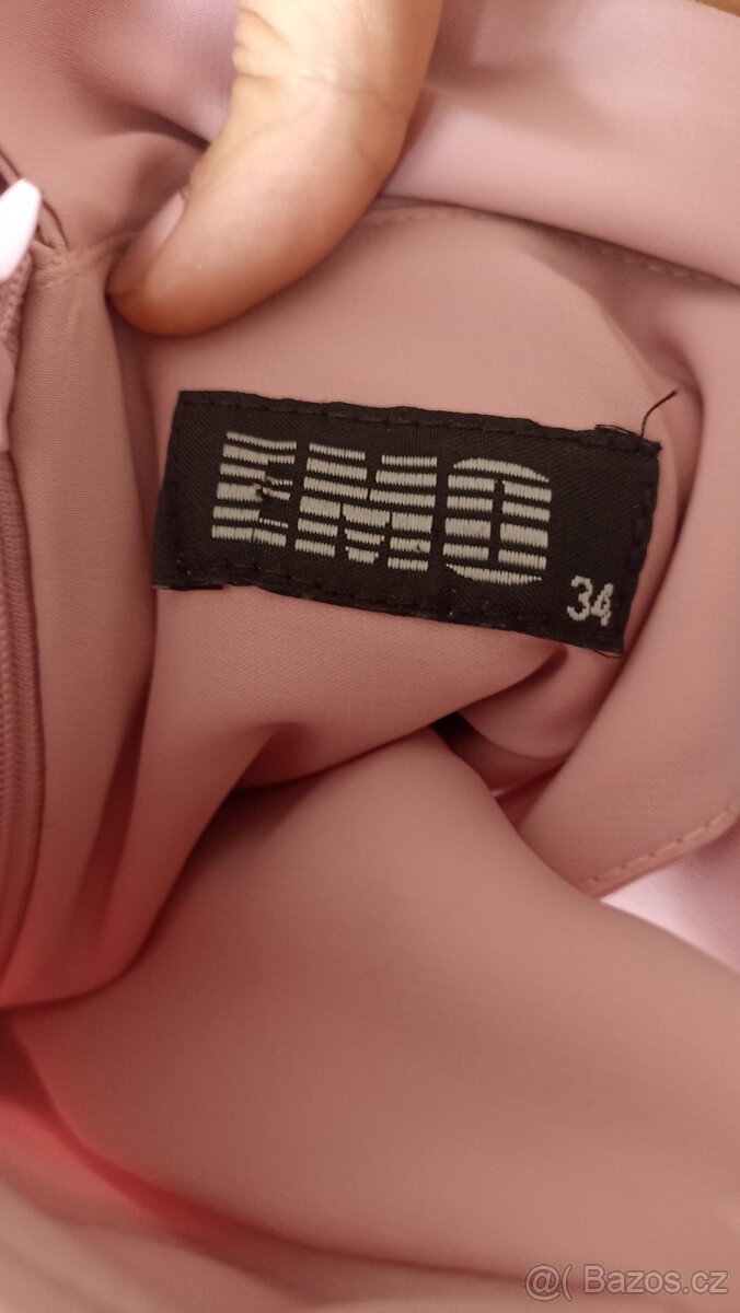 Dlouhé plesové světle růžové šaty, vel. XS - 9