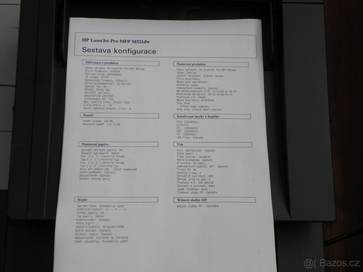 Multifunkční tiskárna HP LaserJet M521dw DUPLEX - 9