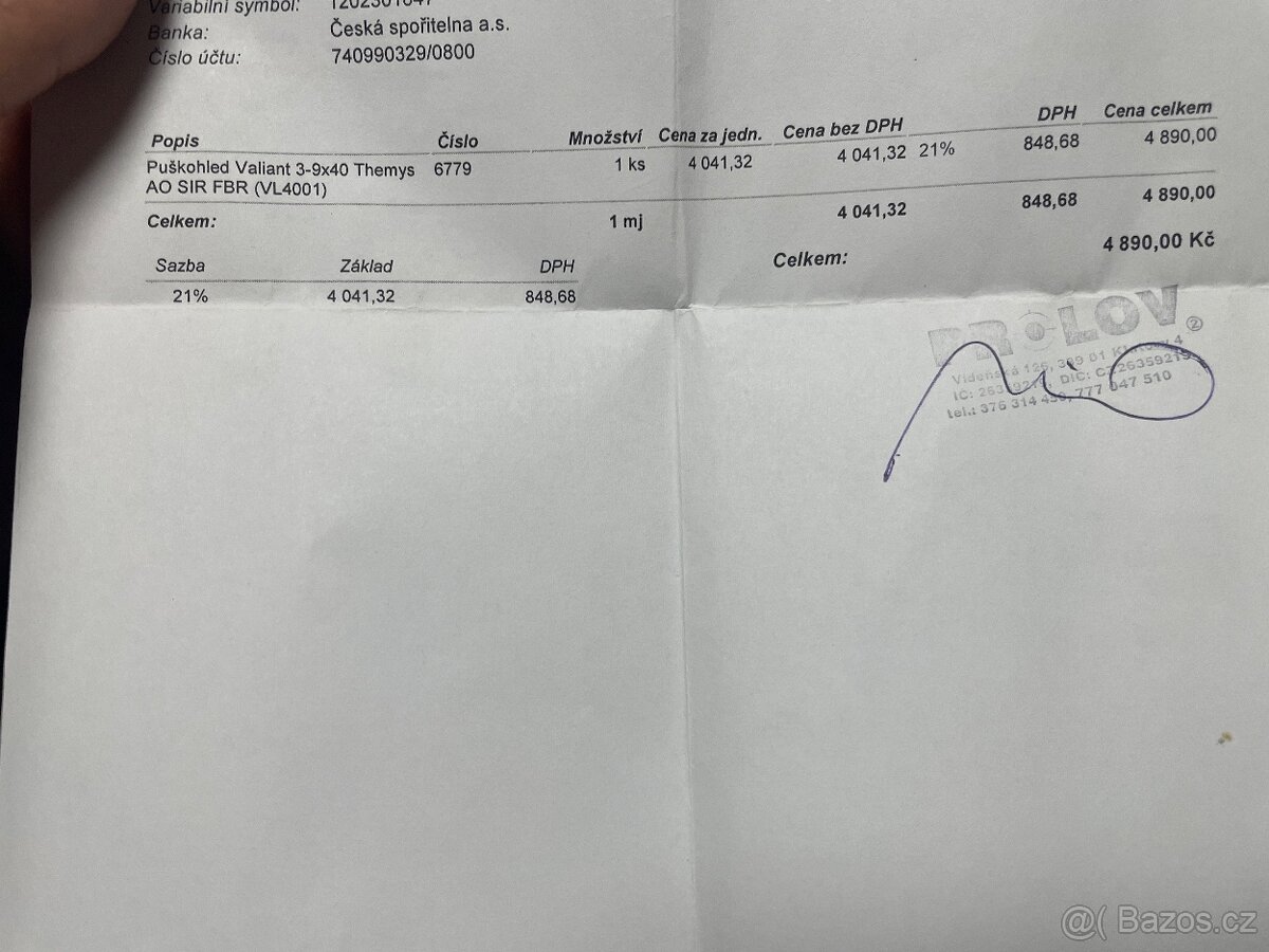 Puškohled Valiant 3-9x40 - 9