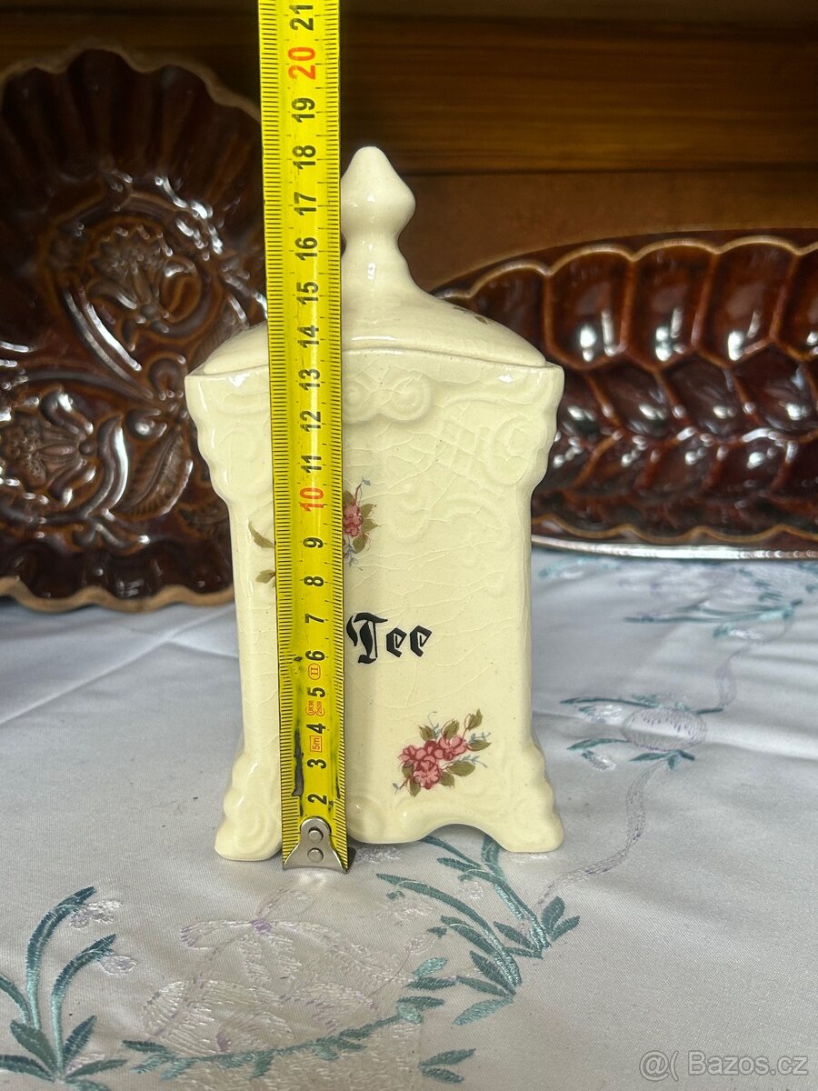 Stará keramická dóza na čaj - 9