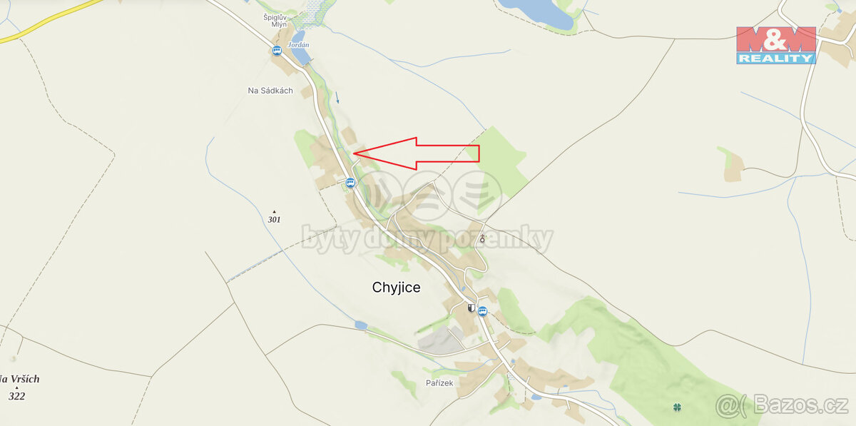 Prodej pozemku k bydlení, 877 m², Chyjice - 9