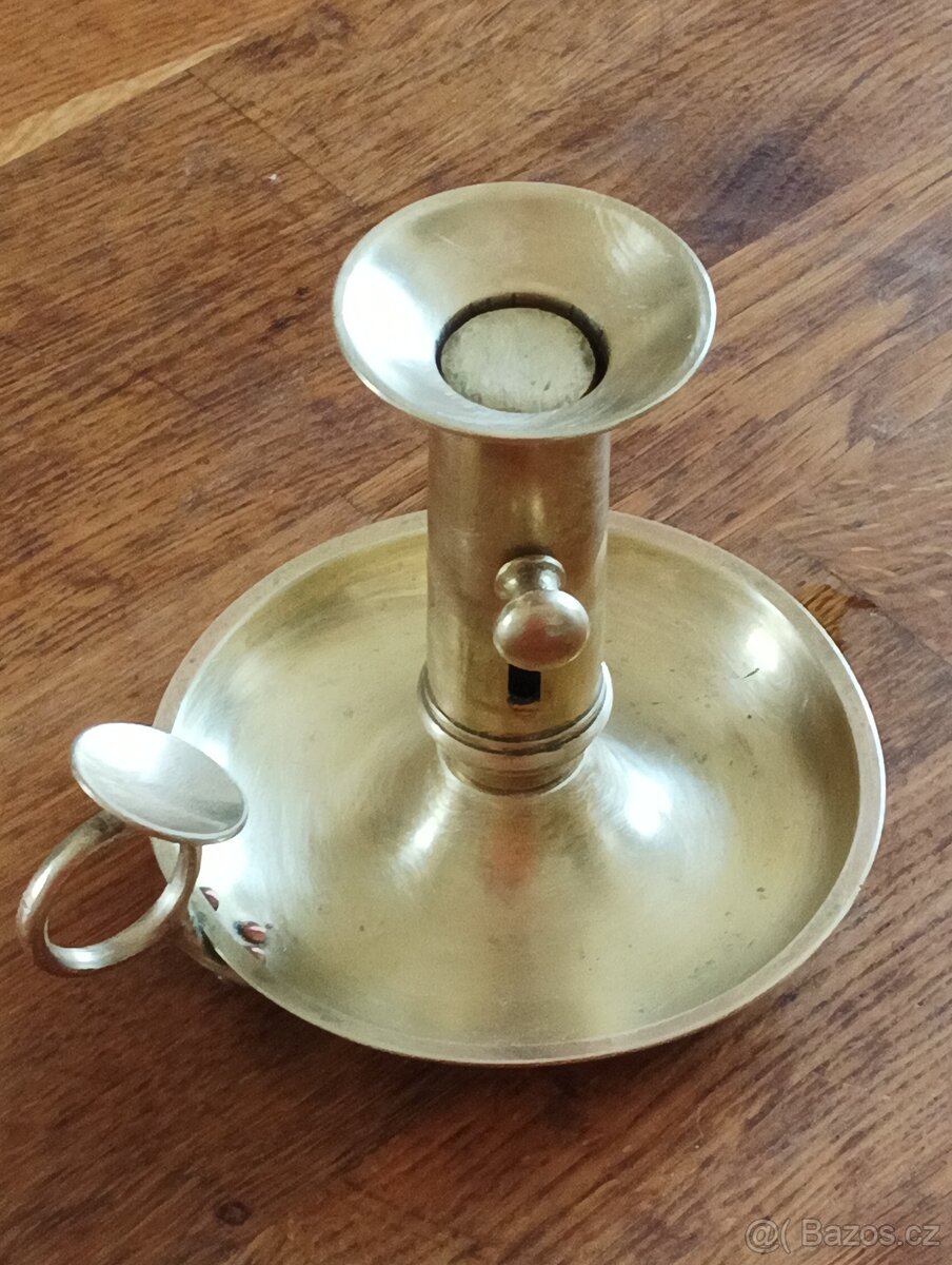 MOSAZNÝ EMPÍROVÝ SVÍCEN BIEDERMEIER Z 19. STOL. FRANCIE - 9