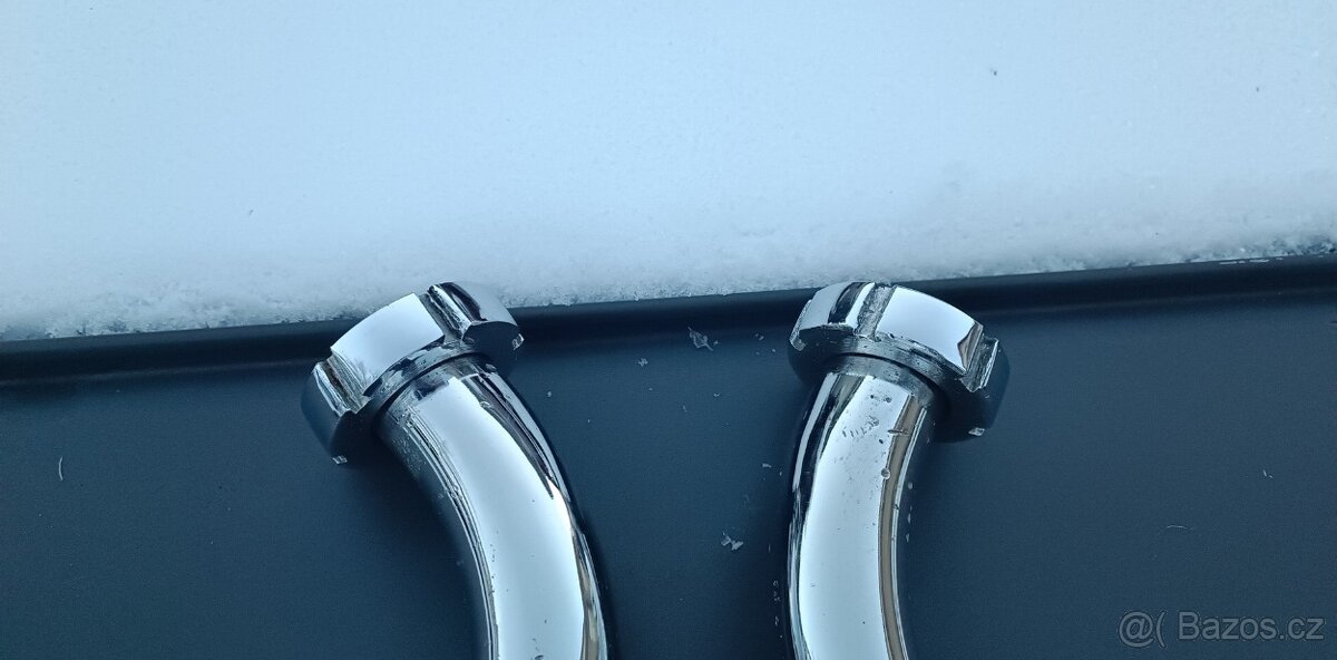 Jawa 350/354/360 Kolena Výfuku+ Matice Jawa Speciál Chrom - 9