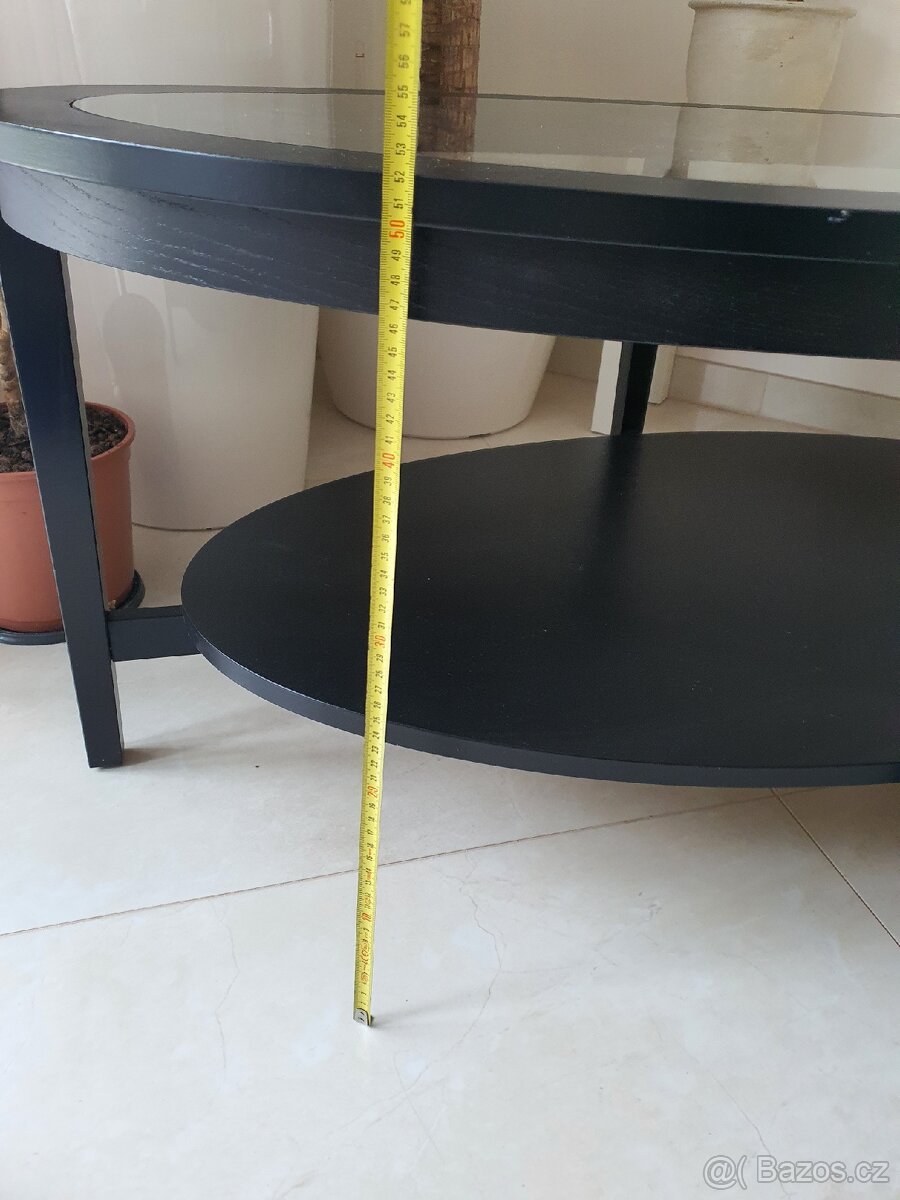 Konferenční stůl / stolek oválný a skleněný - 9