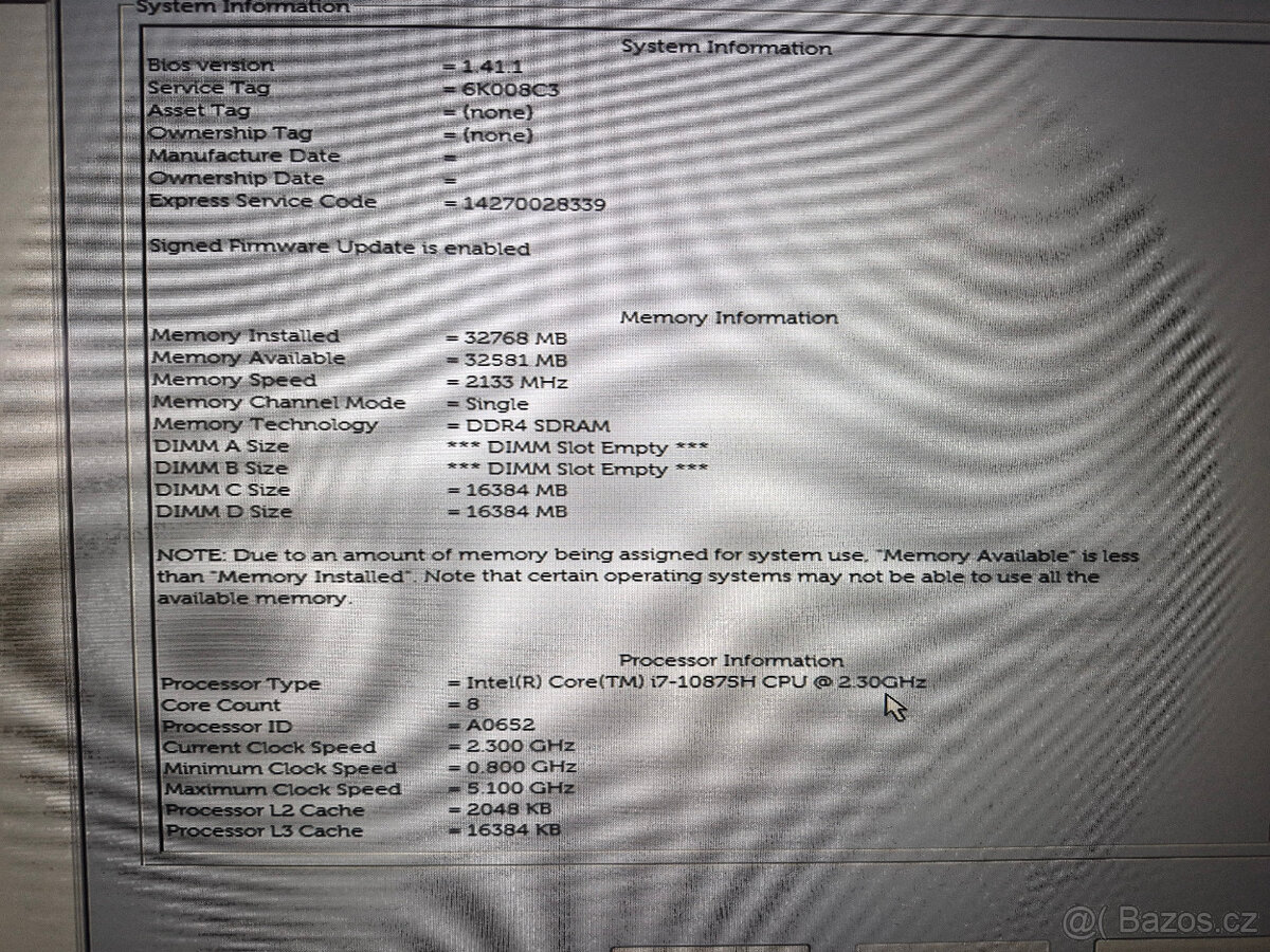 Dell Precision 7550 i7-10875H/32GB/1TB/RTX3000 - 9