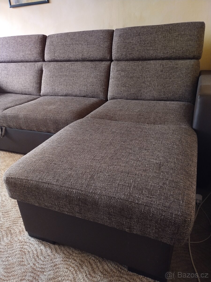 Rohová sedačka rozkládací + křeslo - 9