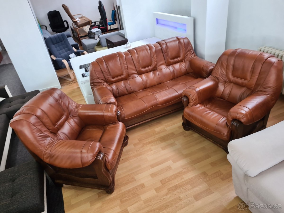 Kožena sedačka Romaa 3+1+1 - 9