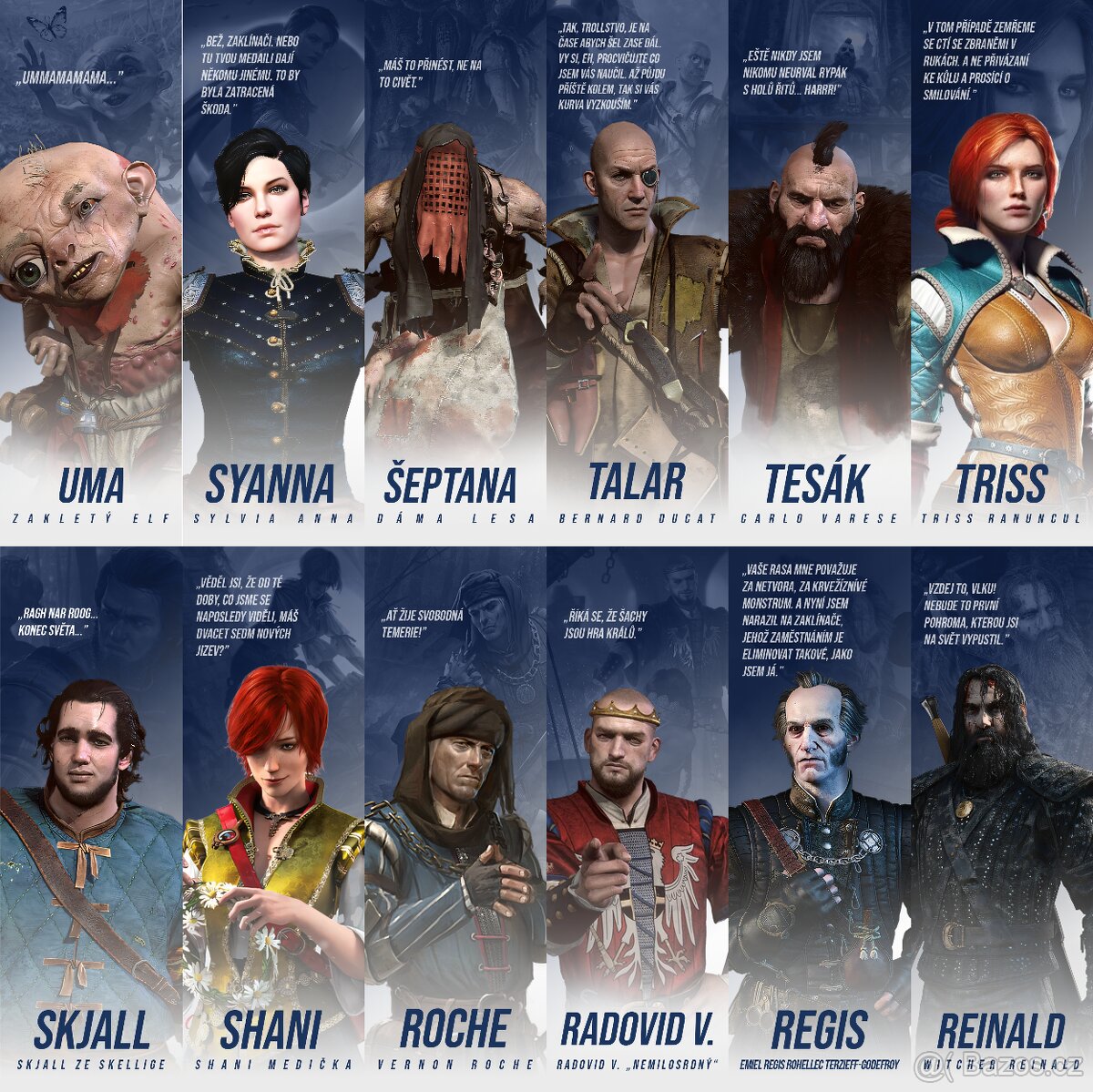 Zaklínač - Witcher - Hlavní postacy -Knižní záložky - 9