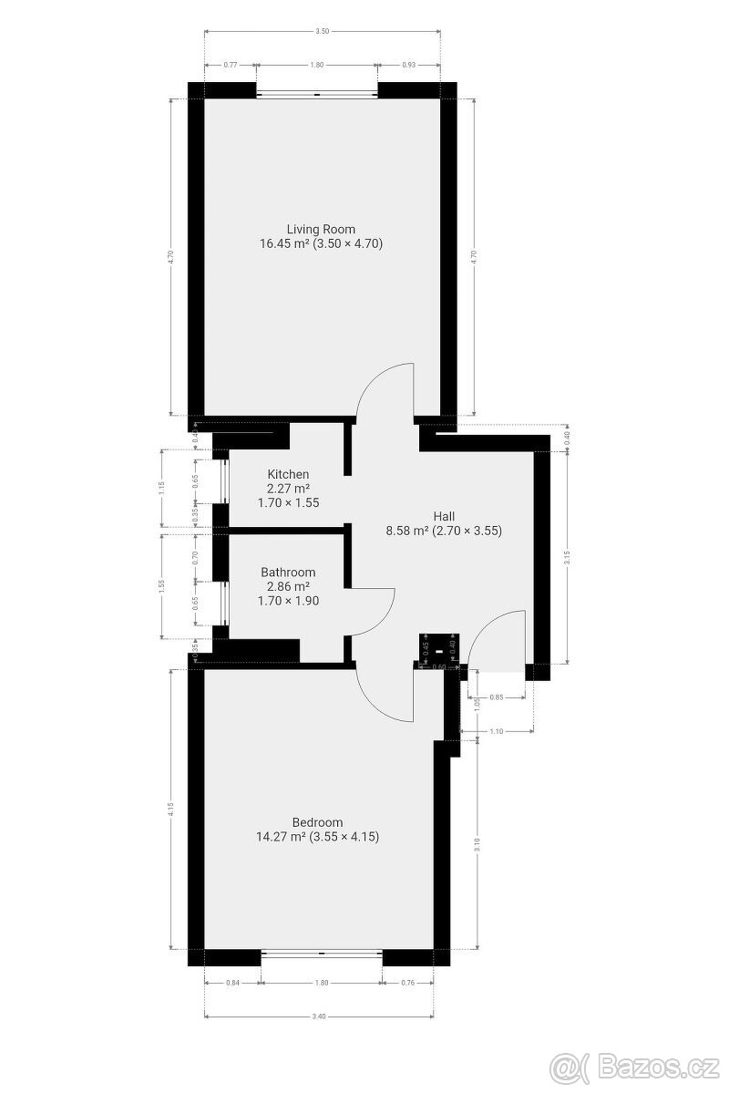 Pronájem bytu 2+kk, U Třetí baterie, Břevnov, 17900 Kč/měs, - 9