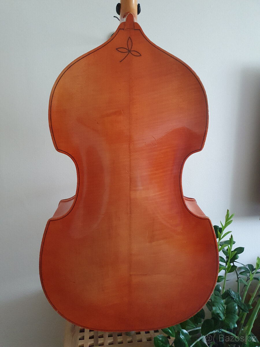 Celomasivní český 3/4 kontrabas, piezo snímač, obal - 9