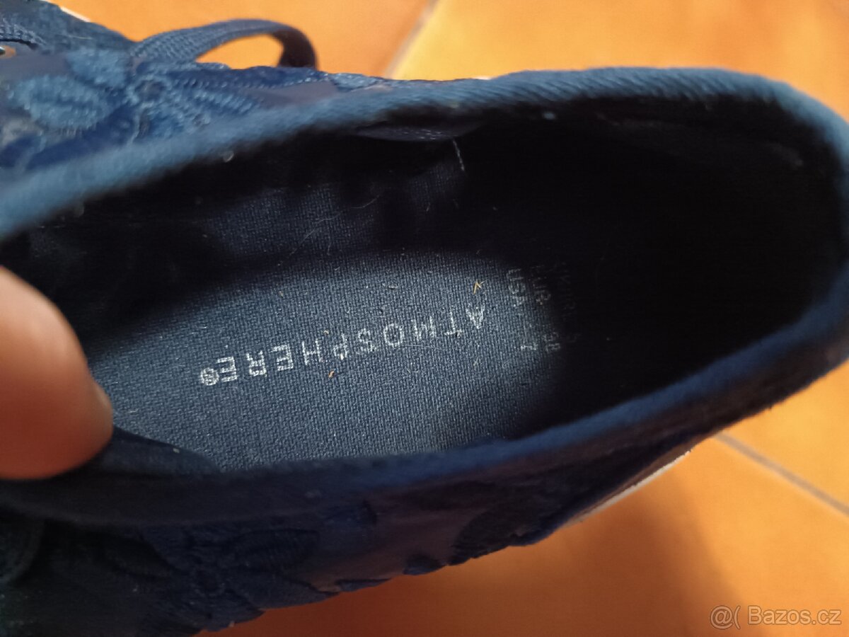 Tenisky, kecky krajkové modré dívčí 38 - 9