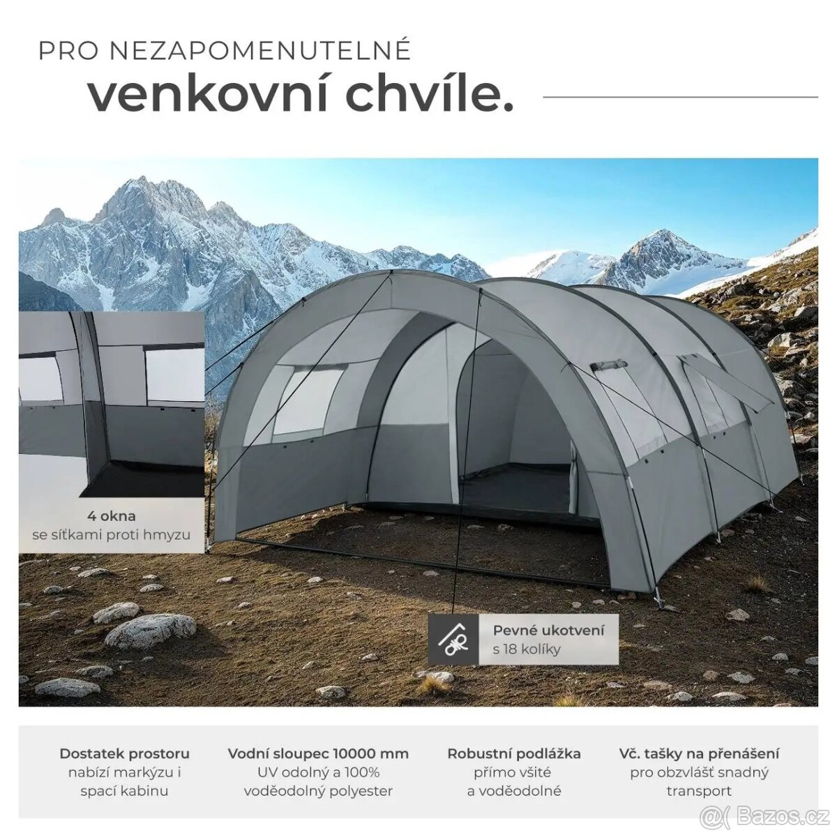 Tunelový stan Roskilde pro 6 osob - 9