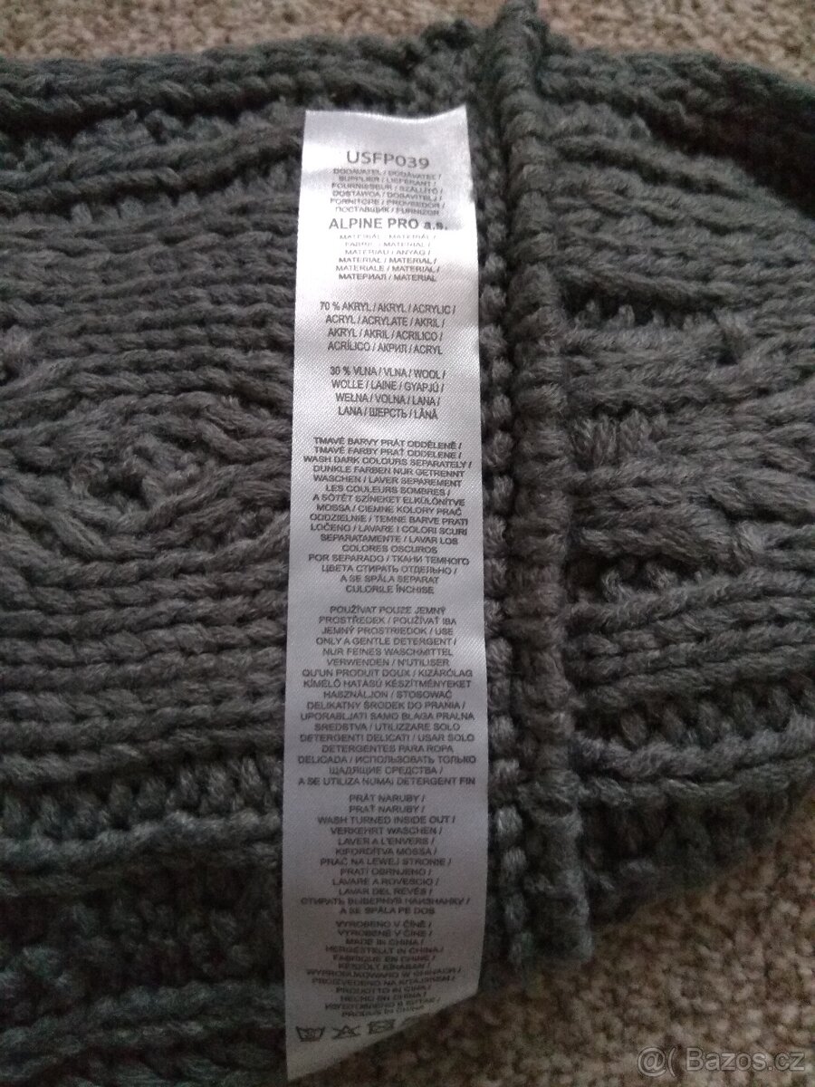 Nová unisex zimní pletená kruhová šála ALPINE PRO - šedá - 9