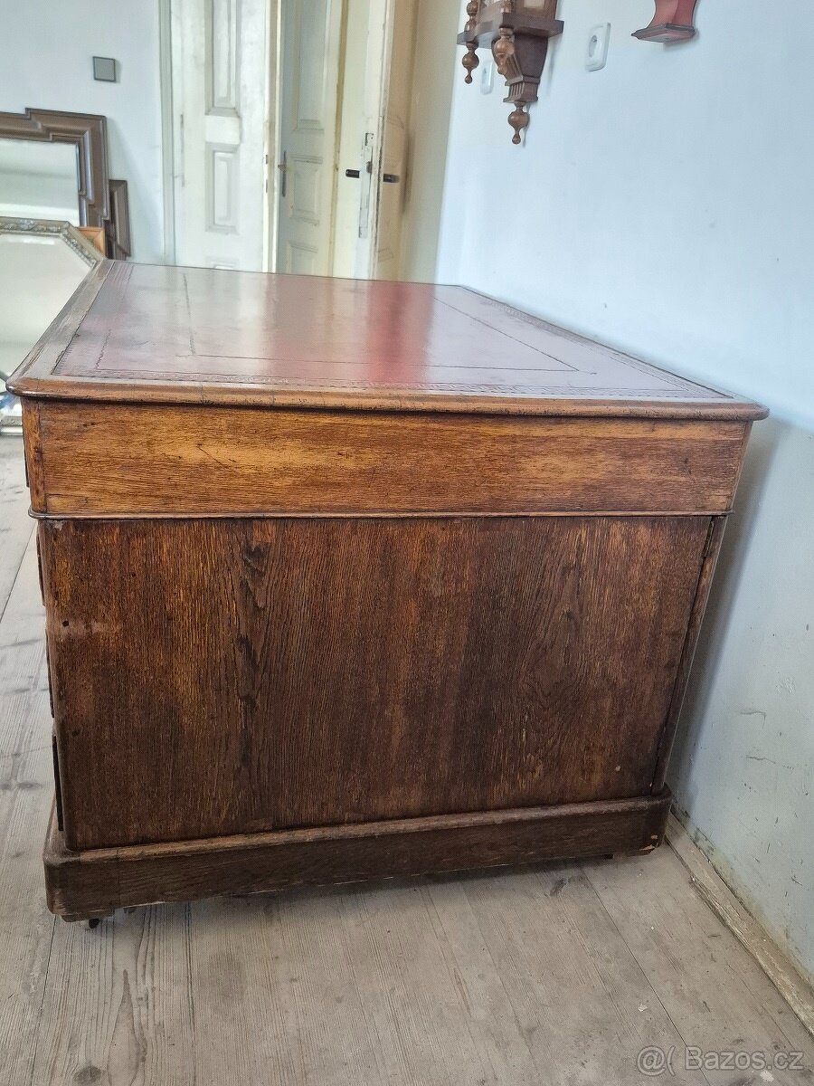 Anglický viktoriánský psací stůl - Oboustranný - 9