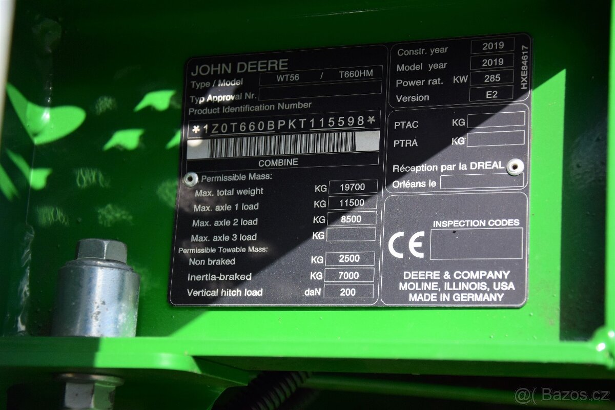 Sklízecí mlátička John Deere T660 HM č.38 - 9