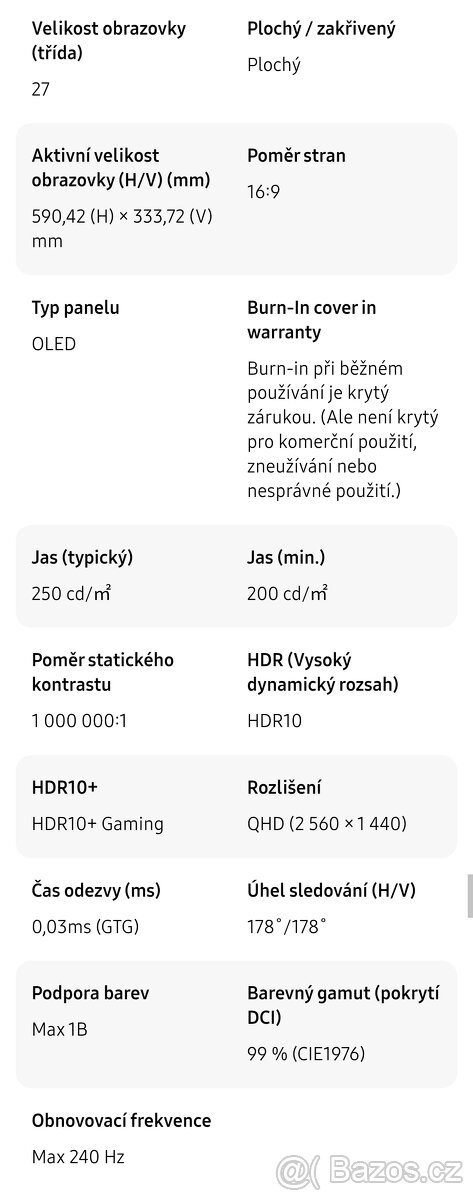 Nový Samsung Odyssey OLED G6 27" G61SD (QHD 240 Hz OLED) - 9