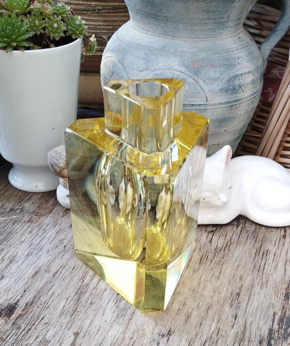 Starý velký Flakon Moser na Parfém 15 cm výška. - 9