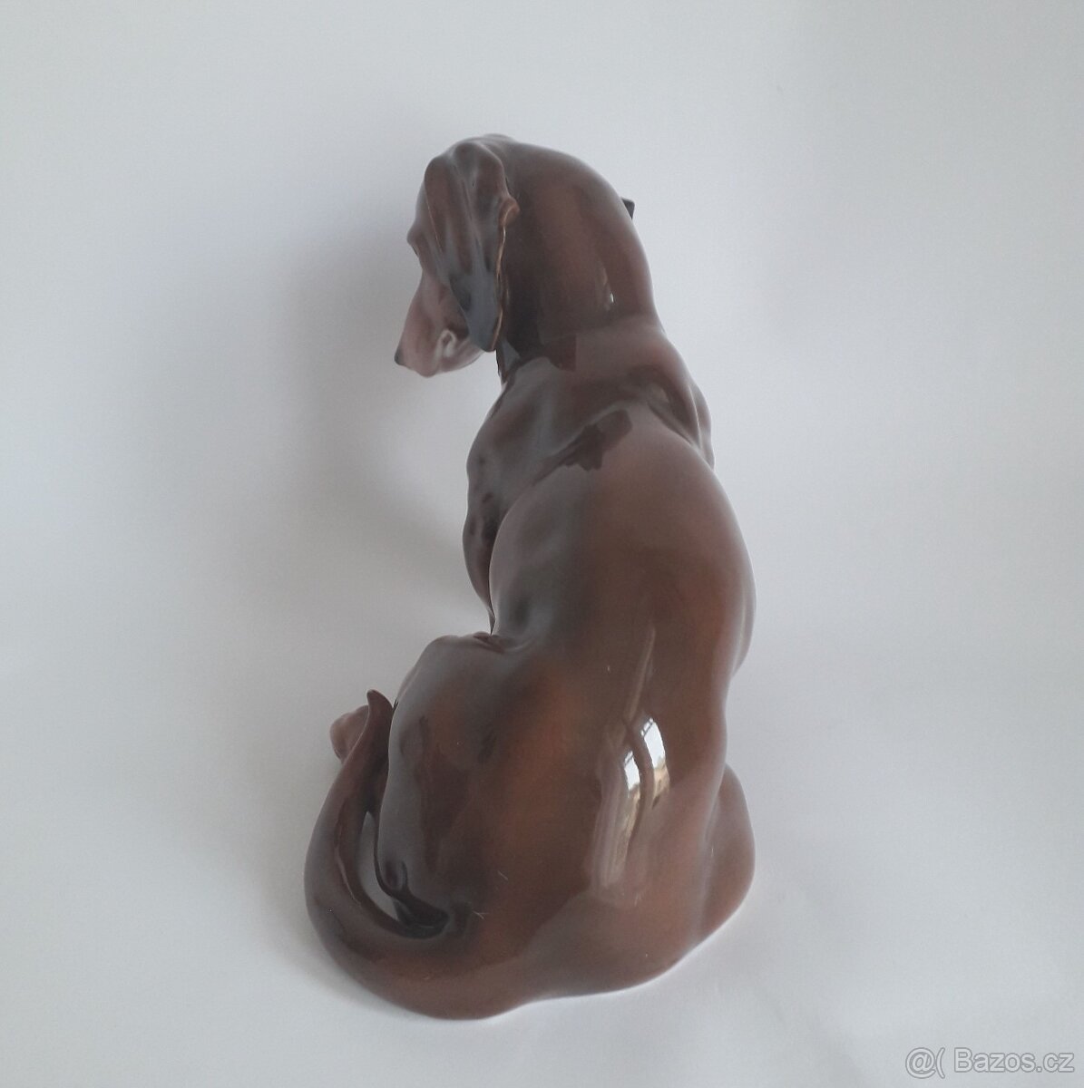 Starožitná porcelánová figura jezevčíka - Karl Ens - Německo - 9