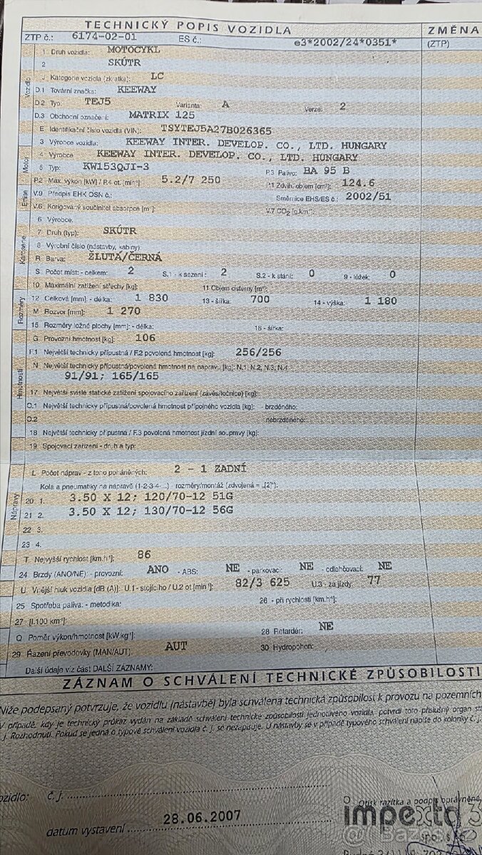 Skútr Keeway Matrix 125 ( uloženka najeto 820km) - 9