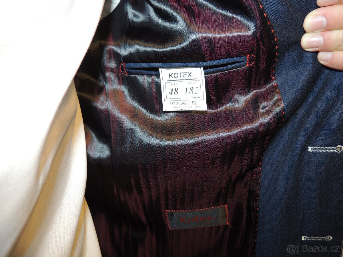 Pánský oblek vel. 48 tmavě modrý na postavu 170-175 cm - 9